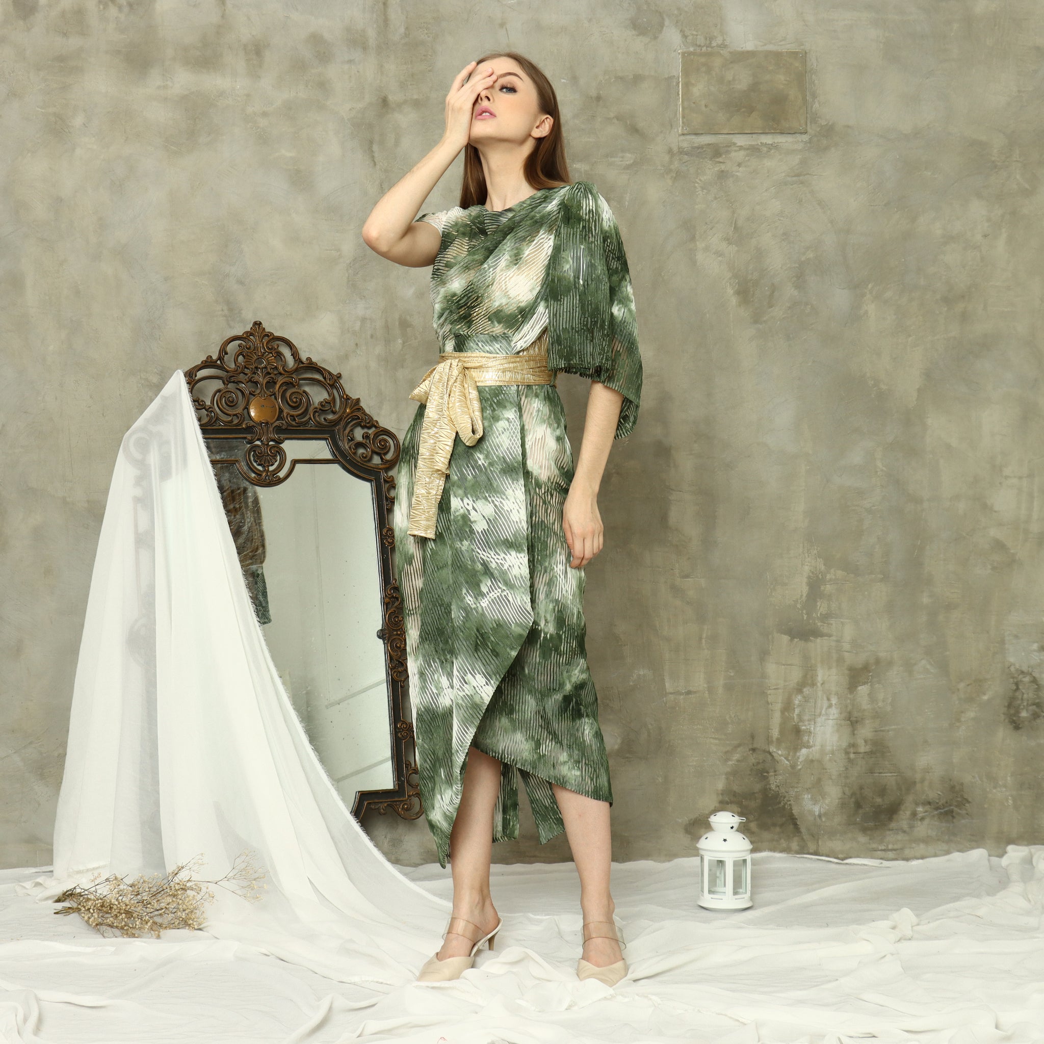 Dress Hijau Emas