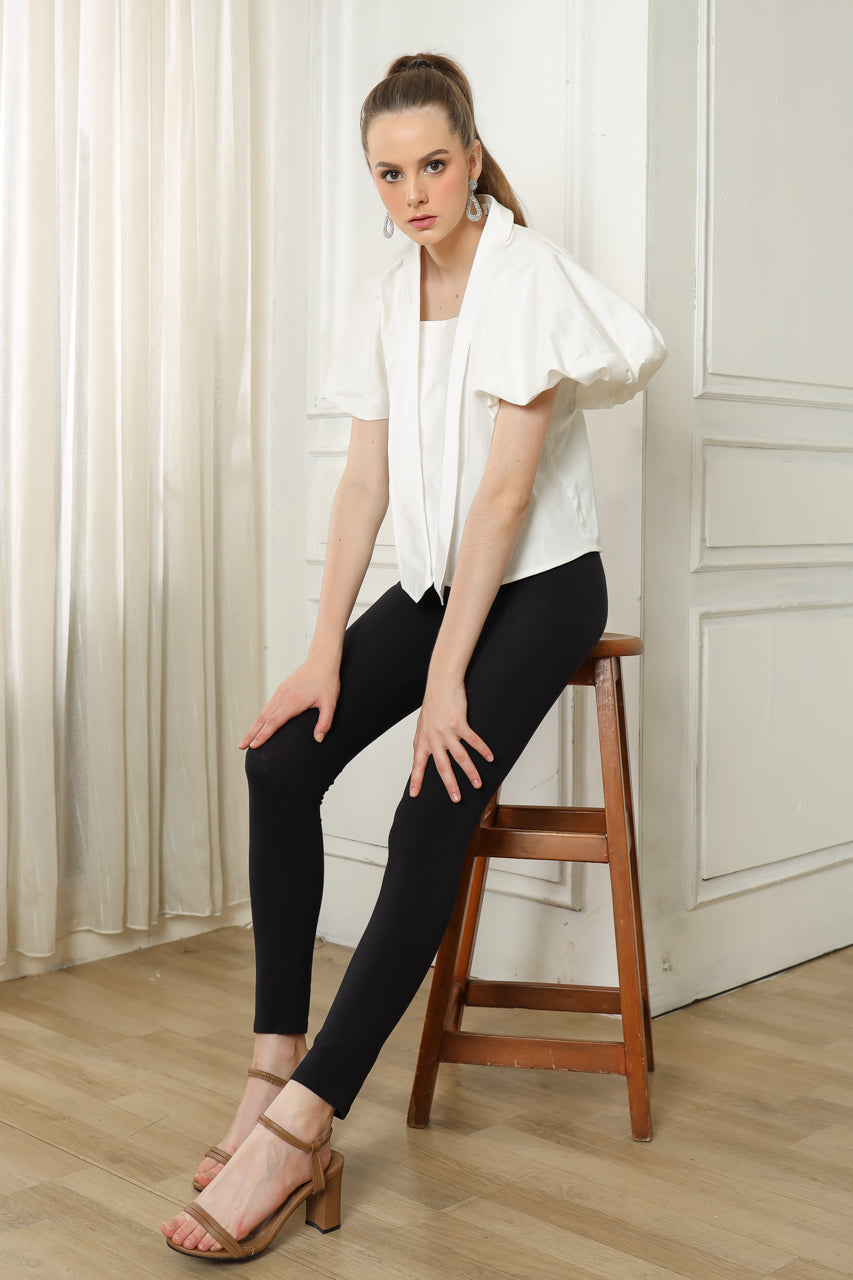 Bloom et Champs Kemeja Katun Lengan Balon