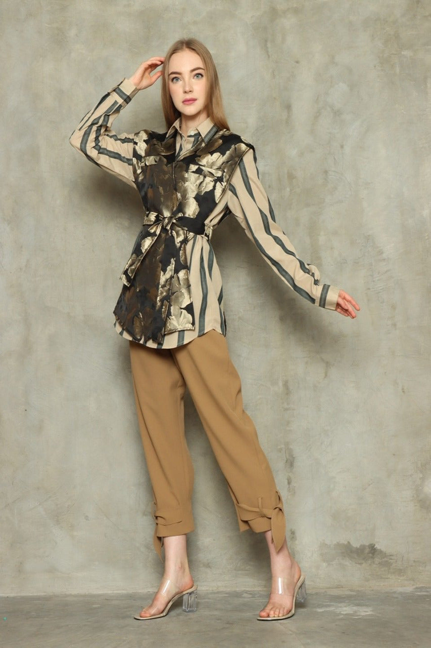 Kemeja Vest Jacquard Bunga