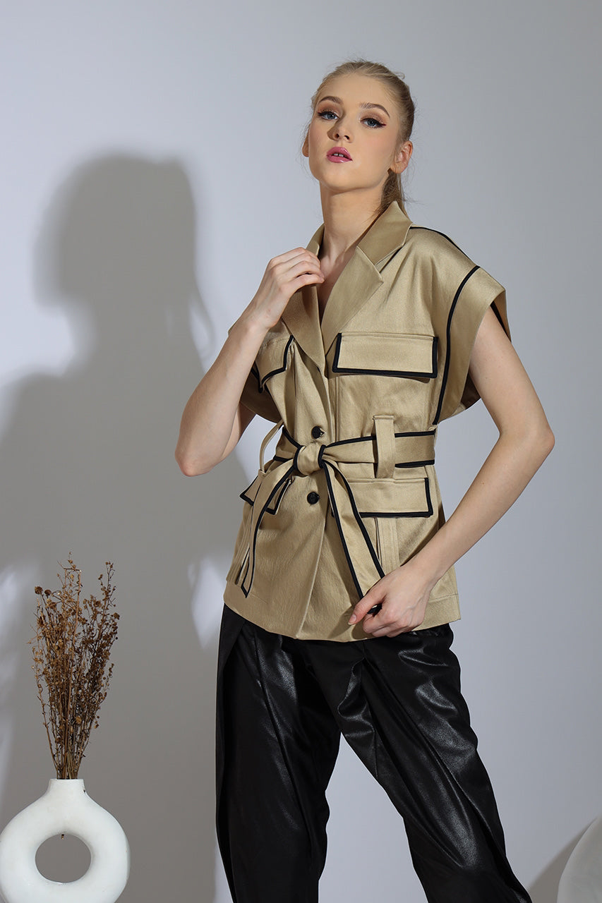 Bloom Kemeja Safari Emas