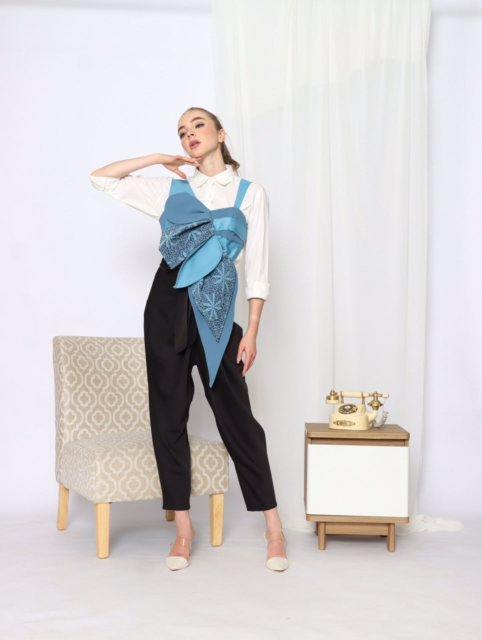 Romper Top in Sky Blue