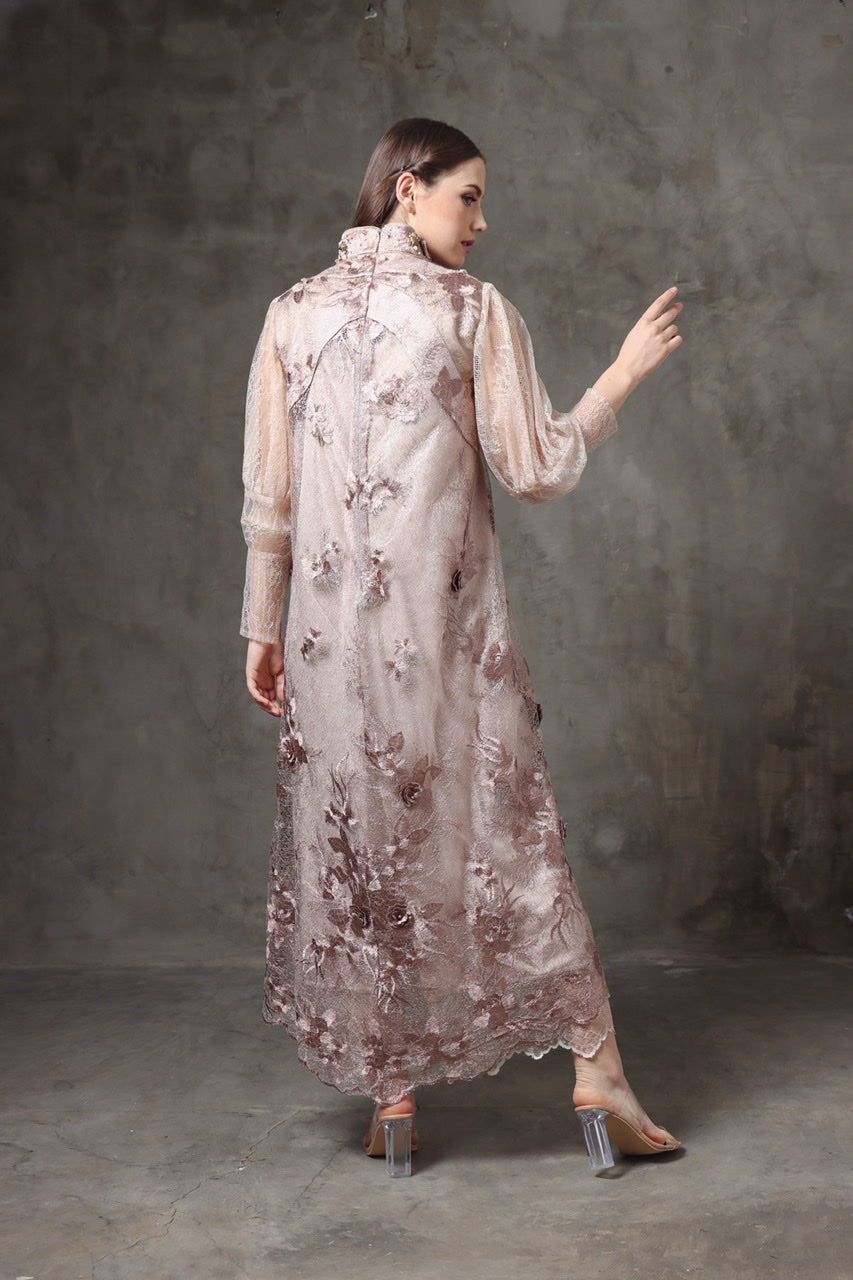 Dress Tile Lengan Panjang Payet