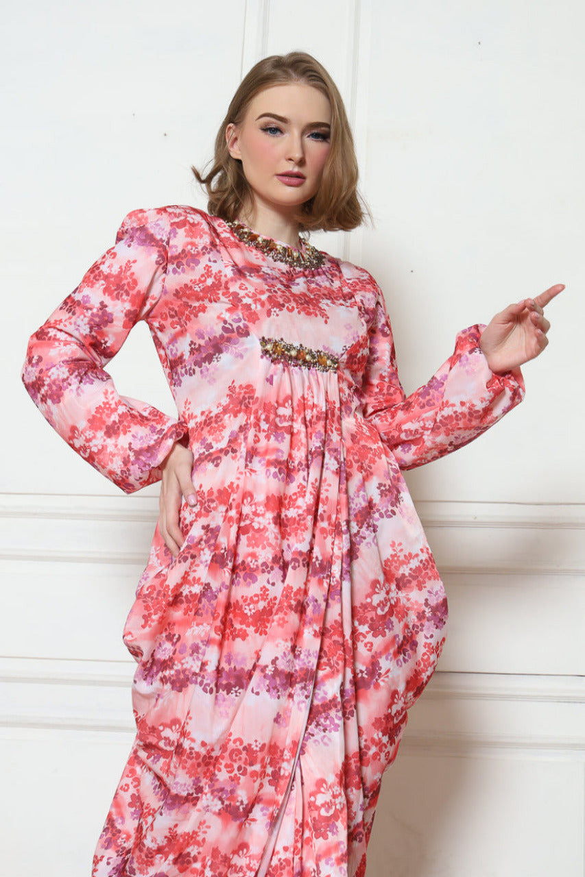 Bloom et Champs Dress Kaftan Bunga Pink