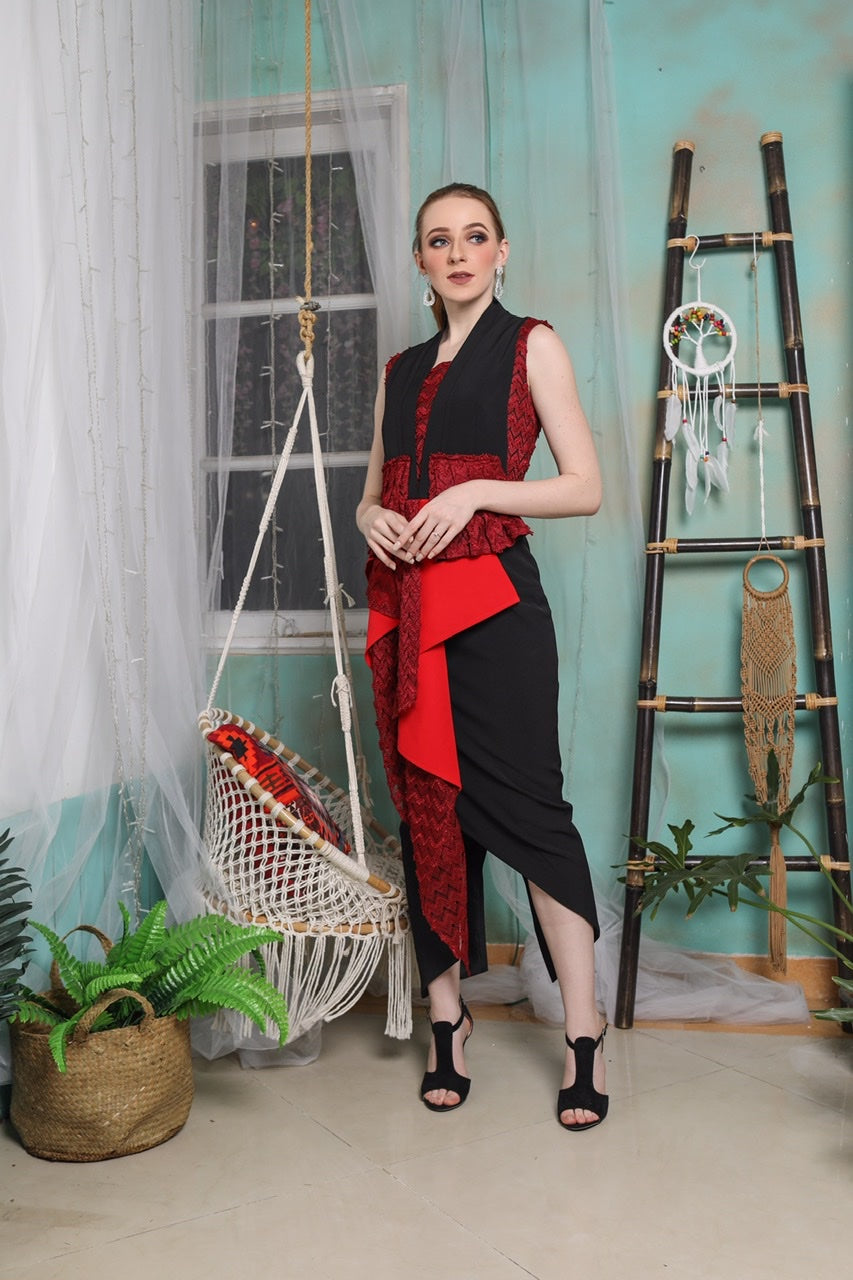 Dress Merah Renda