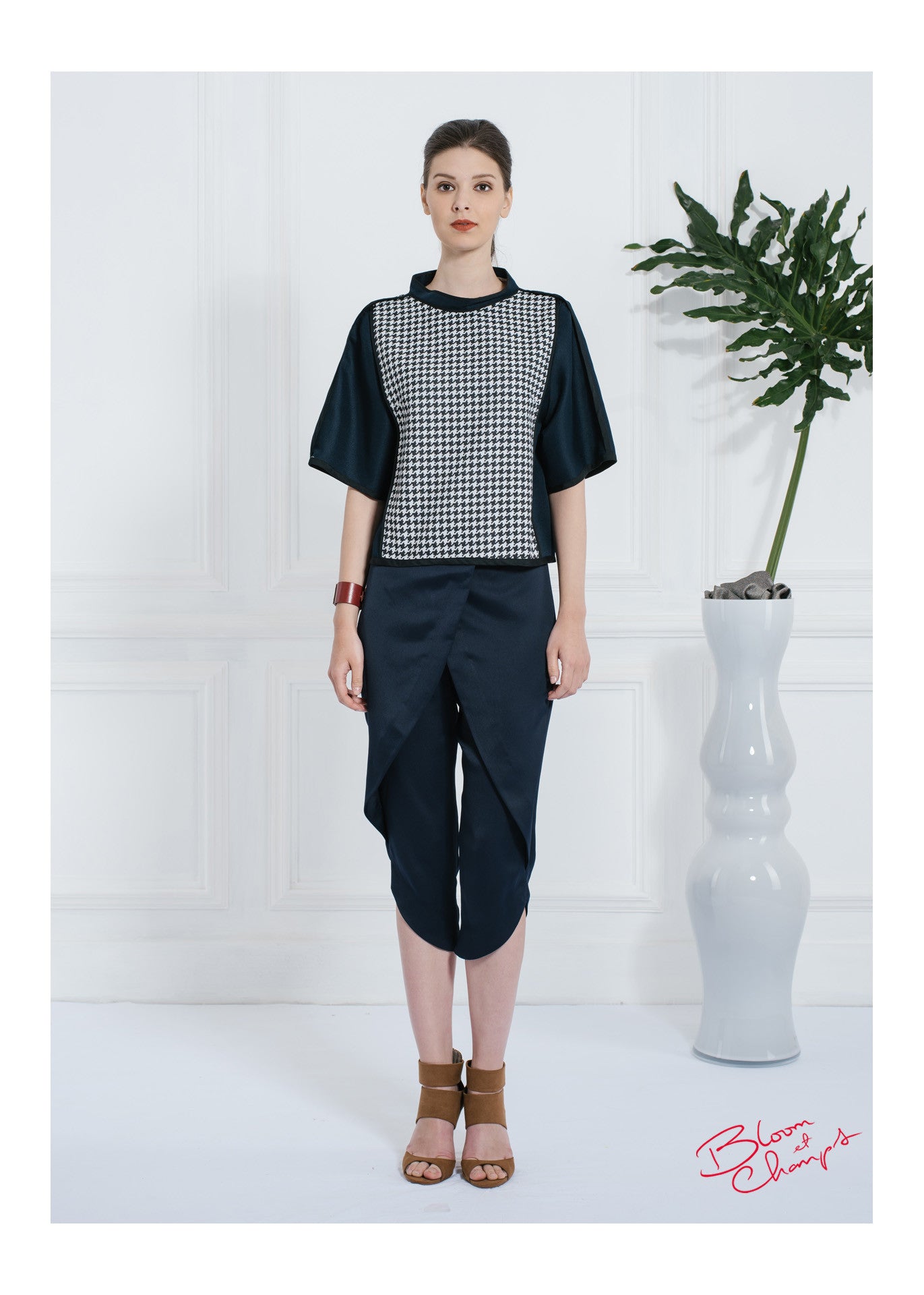 Chess Combination Sleeved Top