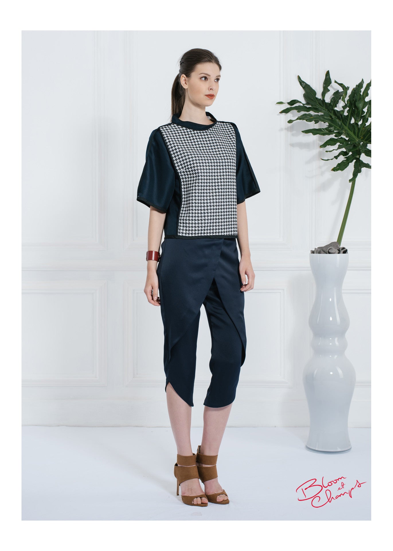 Chess Combination Sleeved Top