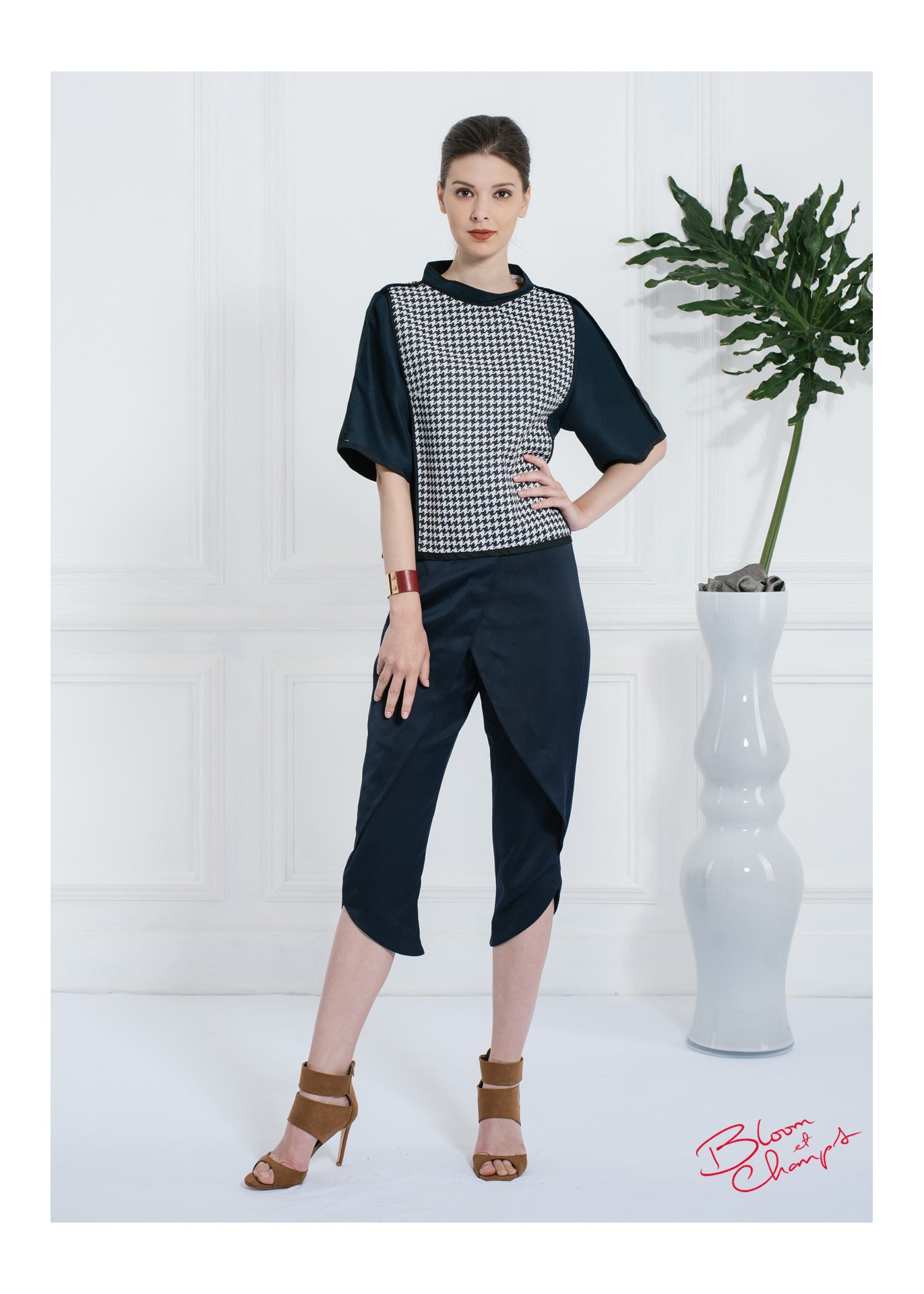 Chess Combination Sleeved Top