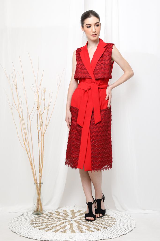 Vest Jinjet Panjang Merah