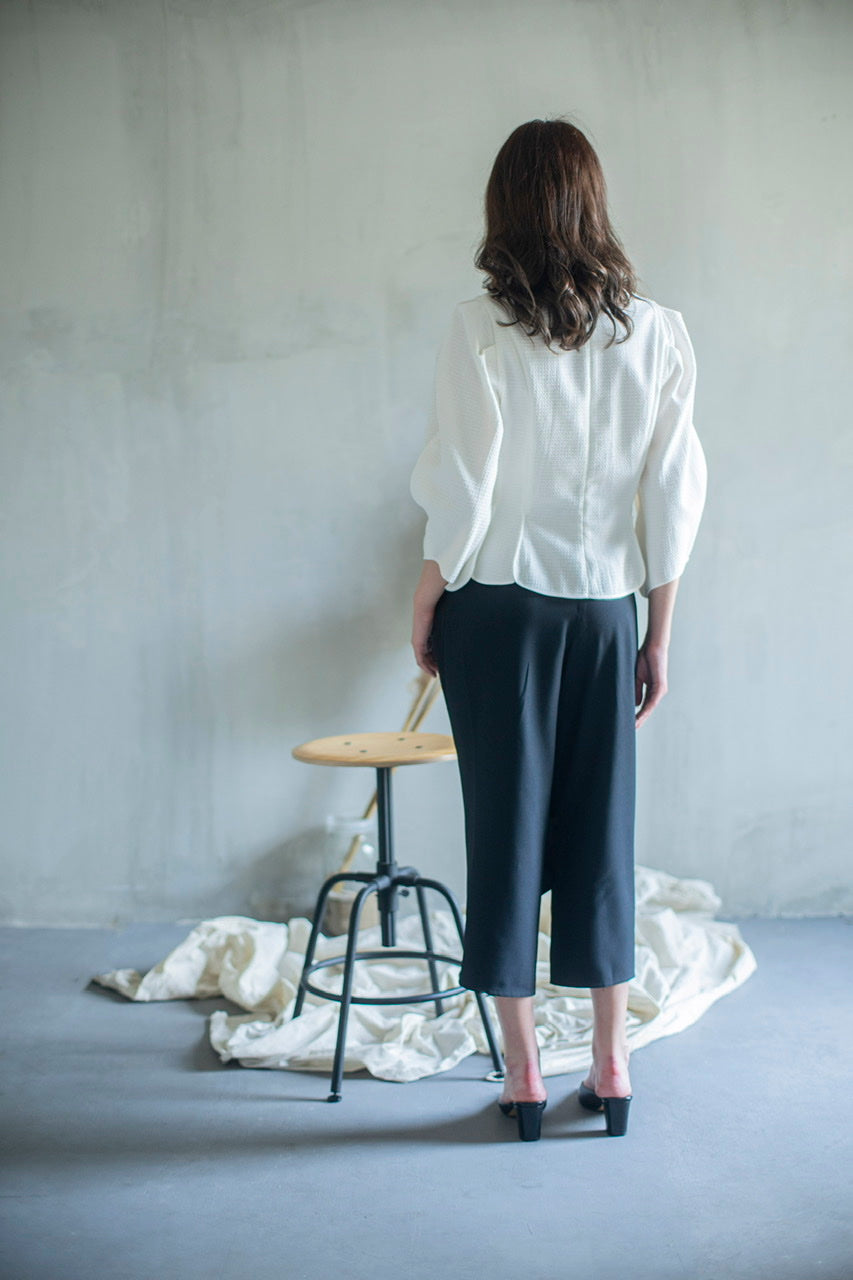 Top Tangan Balon Putih