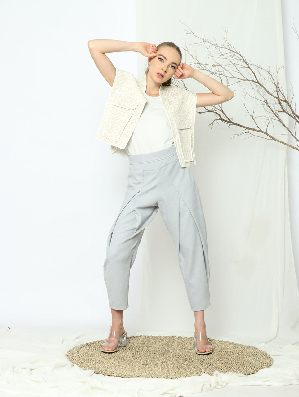 Bloom et Champs Outer Kaku Kantong Geometric Krem
