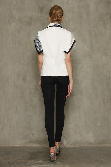 Bloom et Champs Checkered Blazer Top