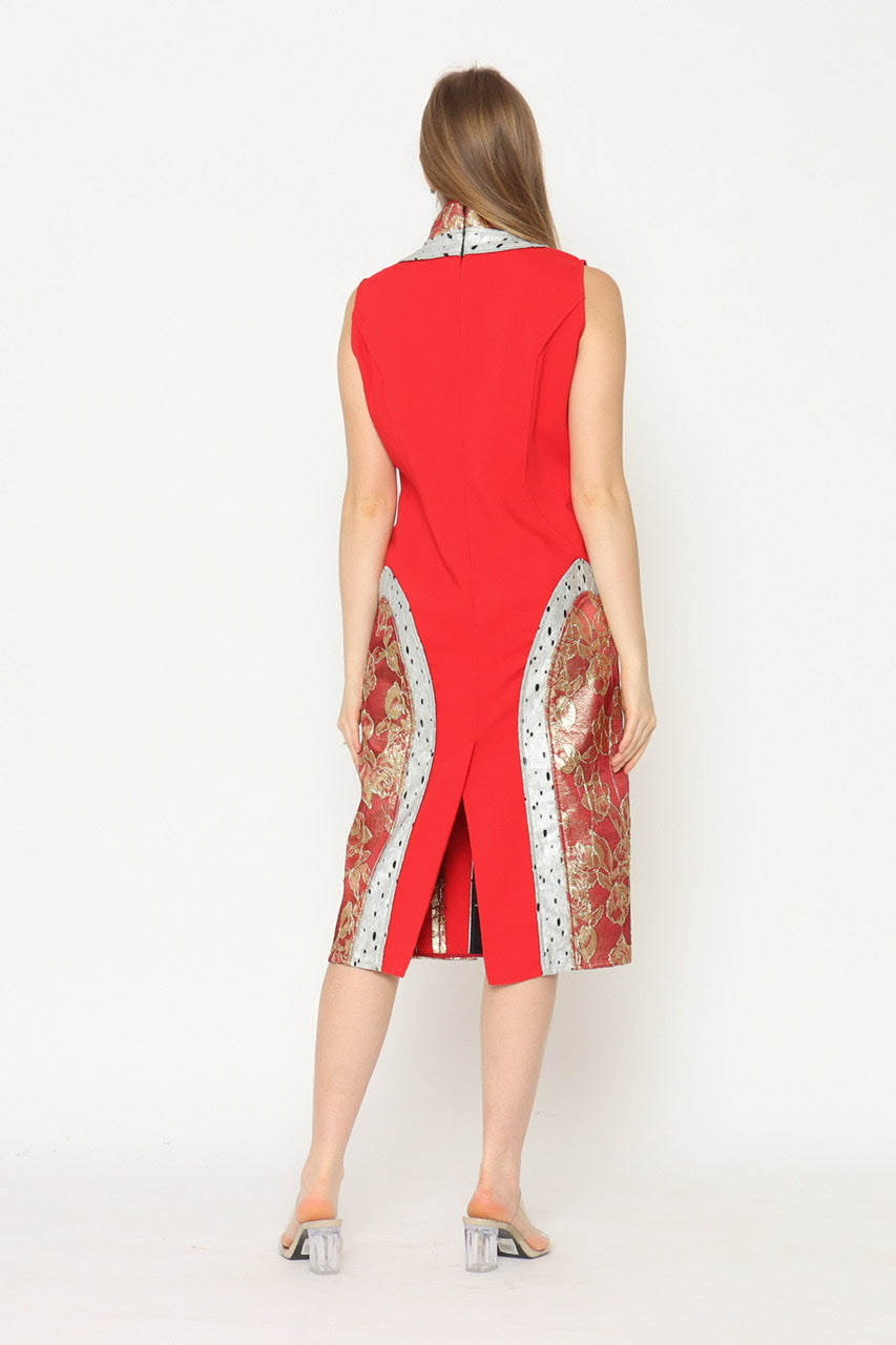 Bloom et Champs Dress Qipao Merah Sleeveless