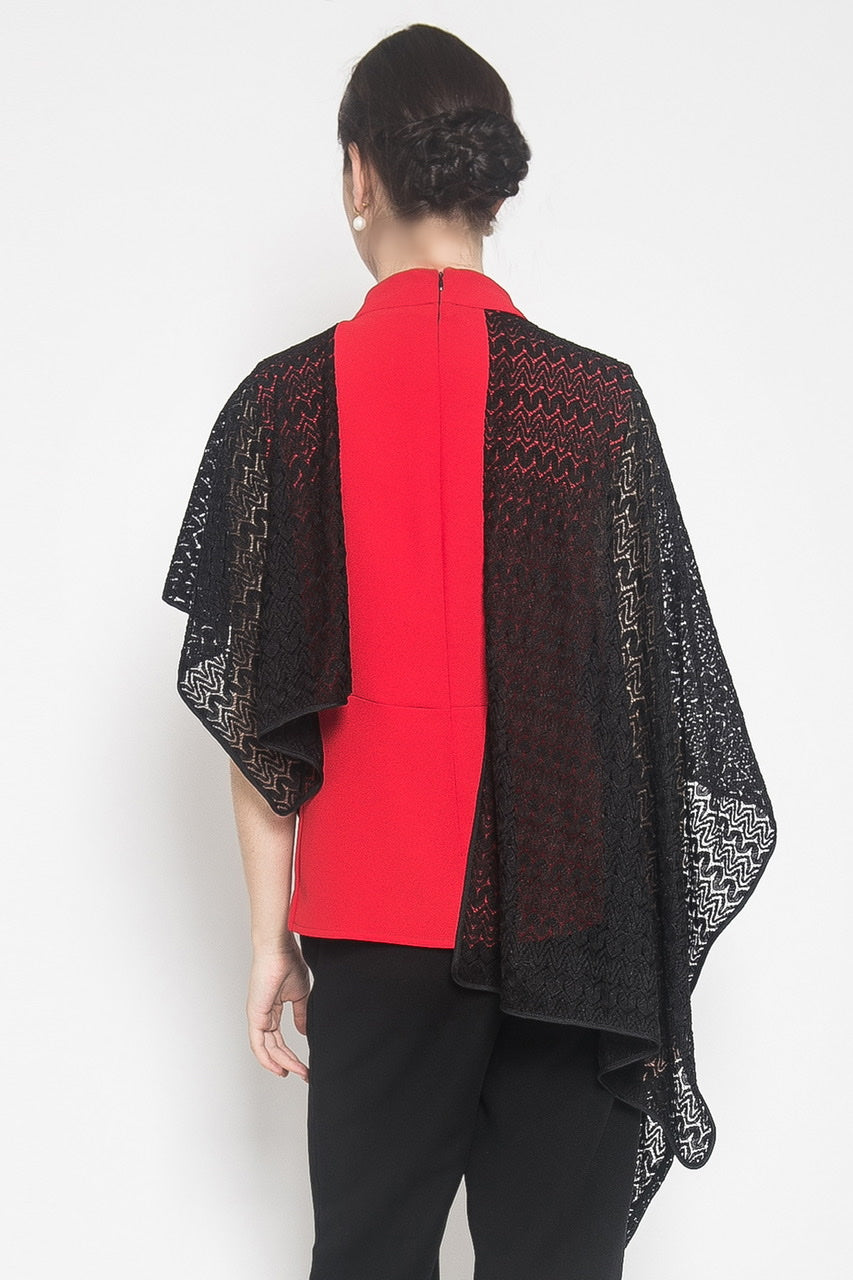 Top Brukat Merah