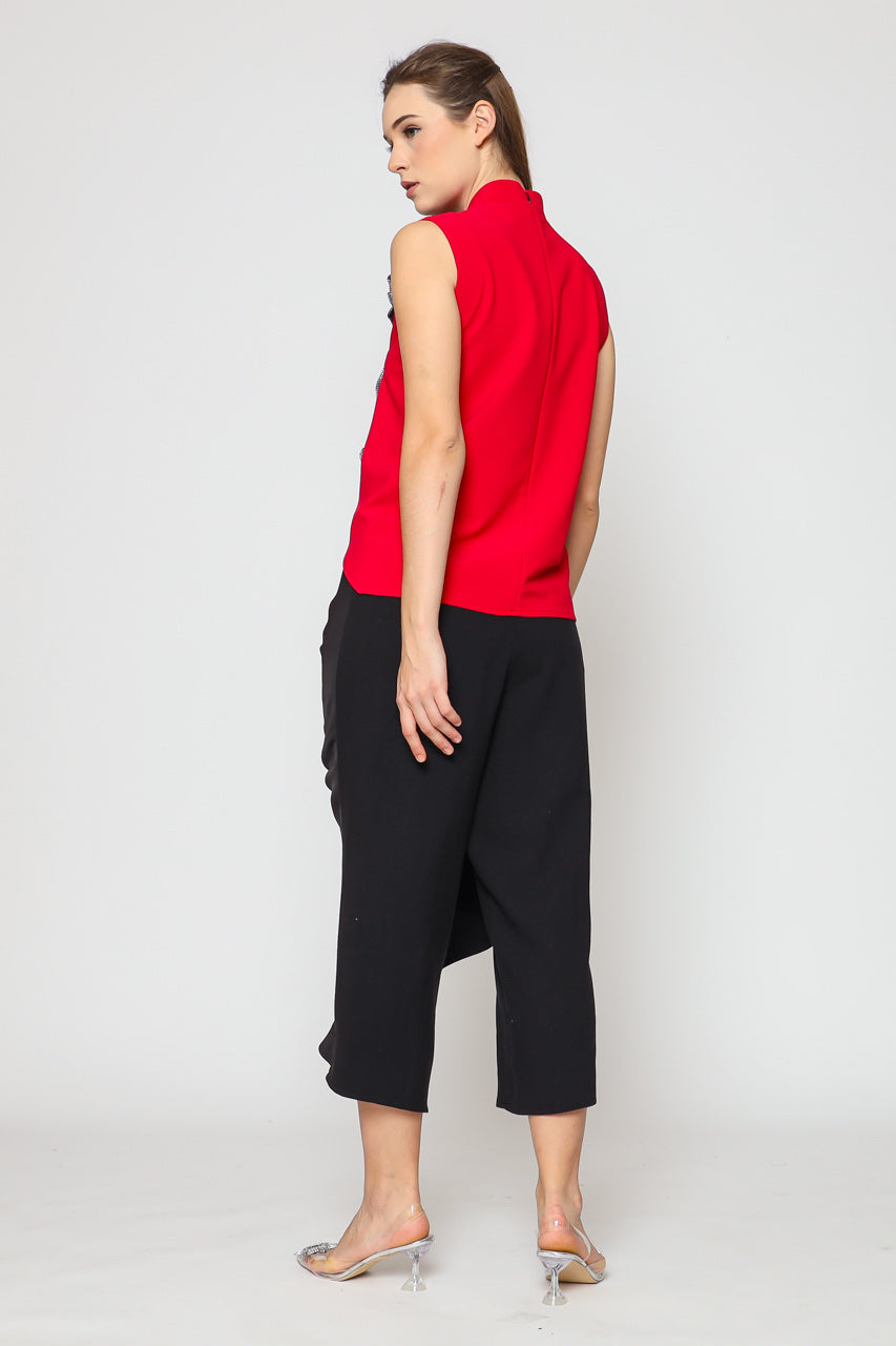 Bloom et Champs Top Bunga Tempel Merah