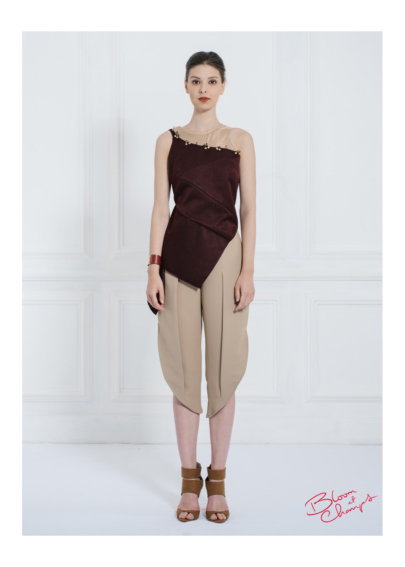 Maroon Tulle Top