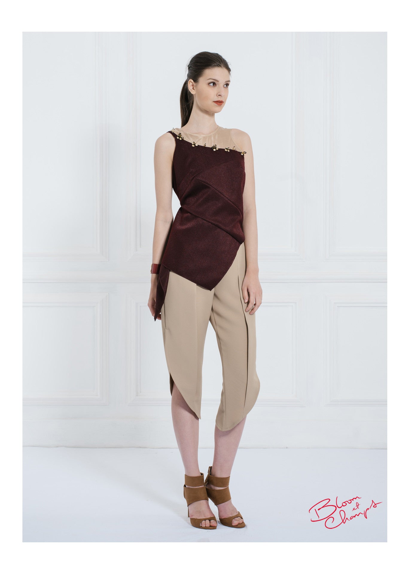Maroon Tulle Top