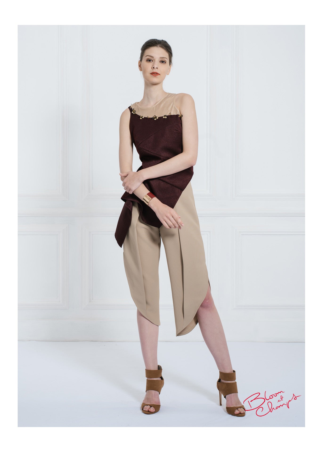 Maroon Tulle Top