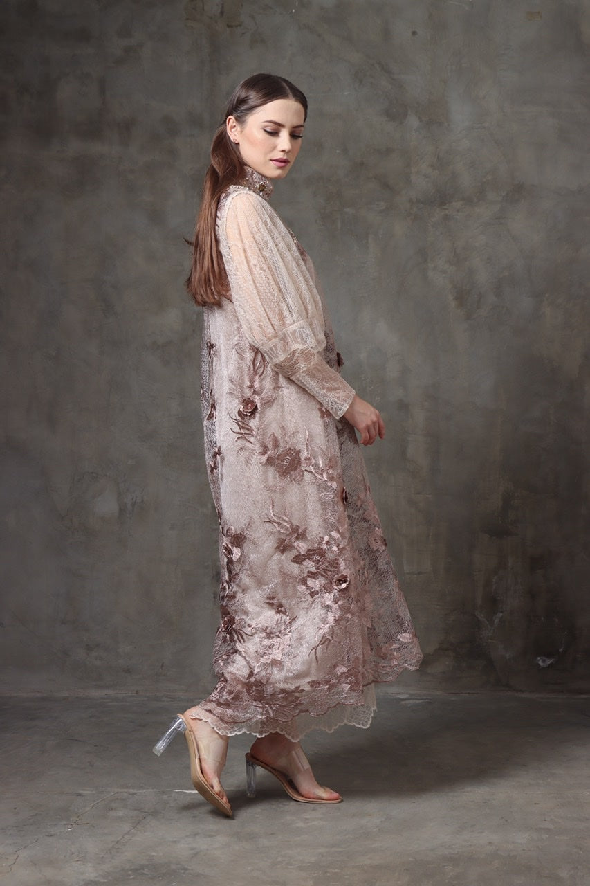 Dress Tile Lengan Panjang Payet