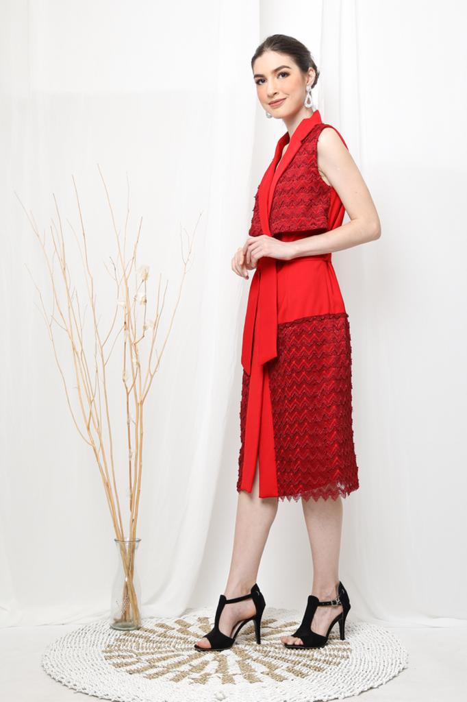 Vest Jinjet Panjang Merah