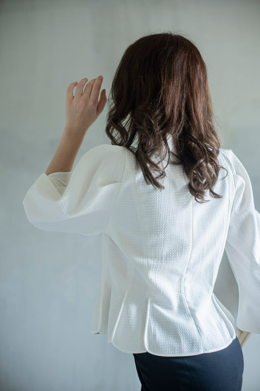 Top Tangan Balon Putih