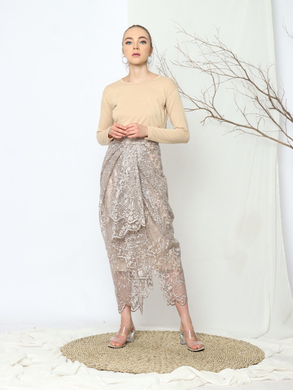 Rok Renda Tile Nude