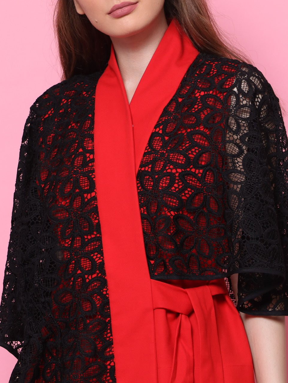 Top Kimono Merah Taslim