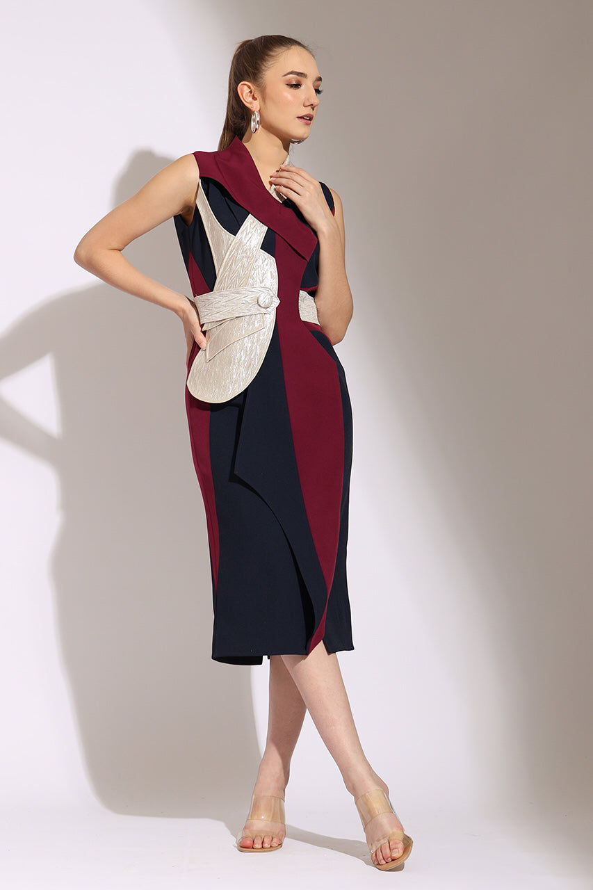 Bloom et Champs Dress Warna Maroon