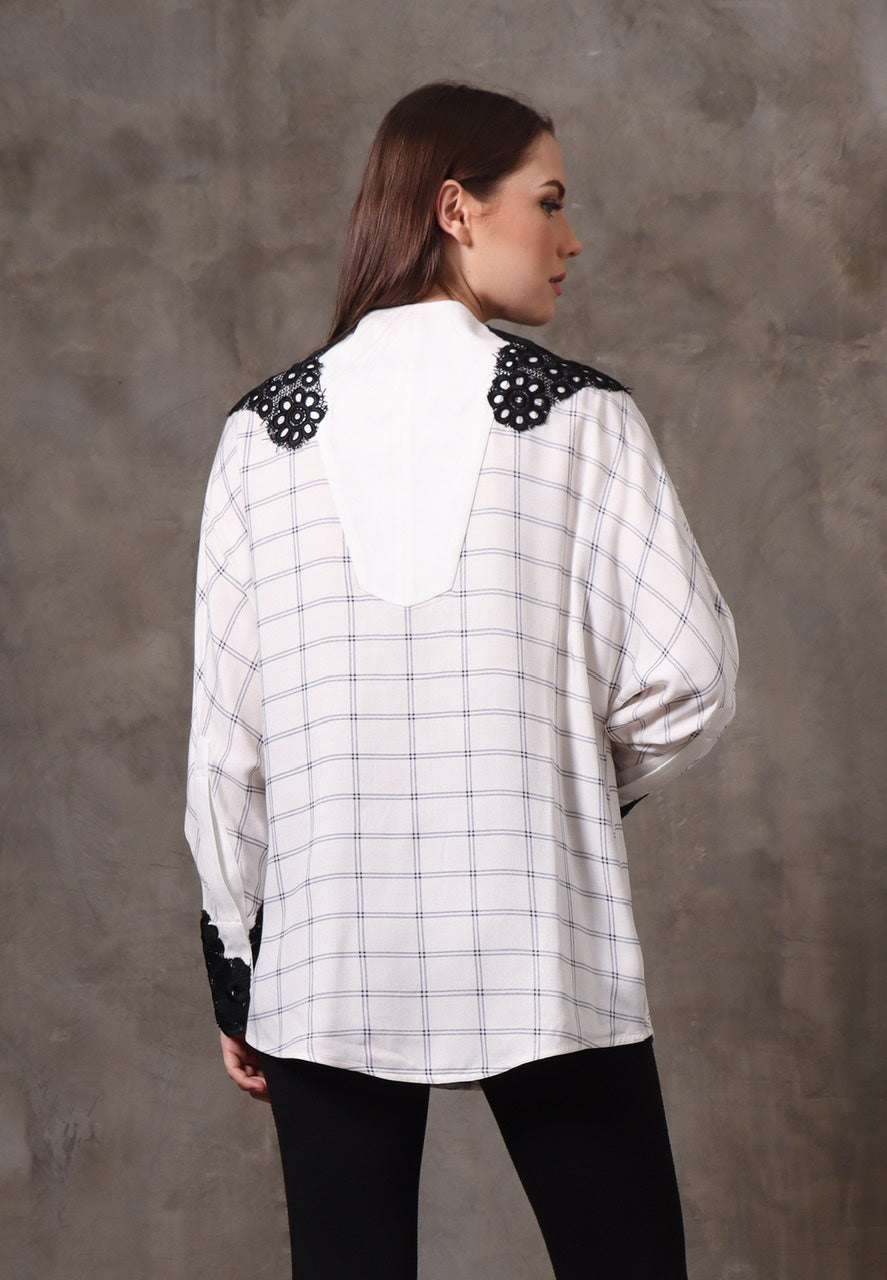 Kemeja Rayon Kotak Brukat