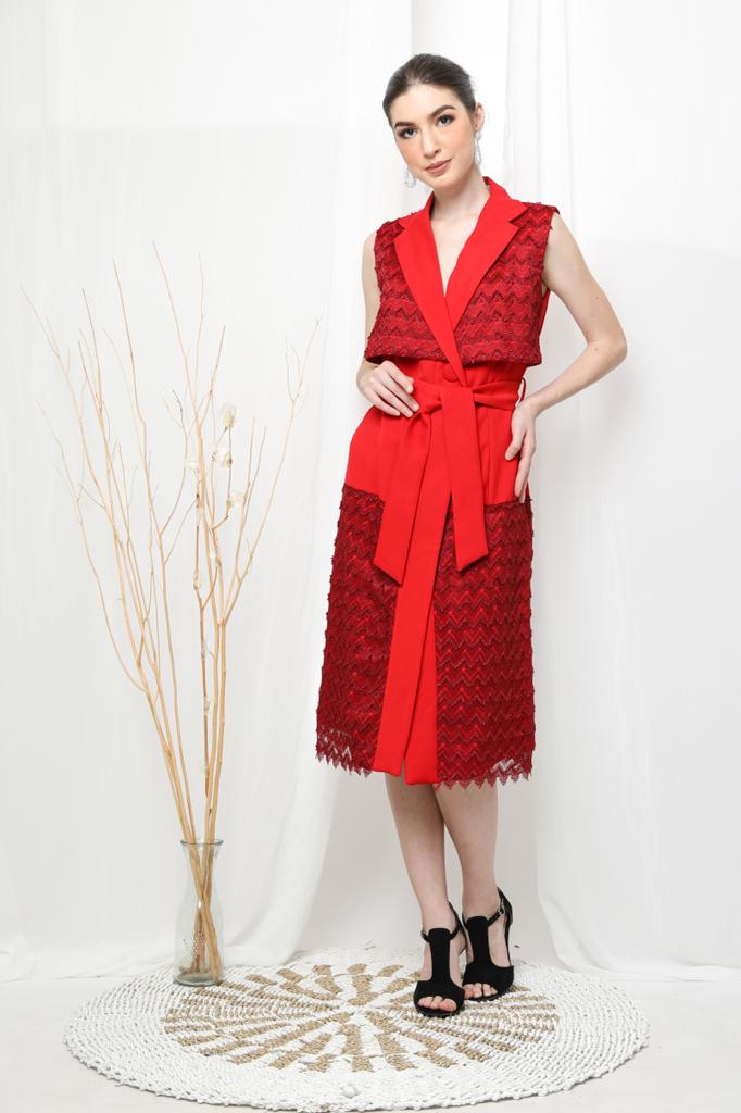 Vest Jinjet Panjang Merah