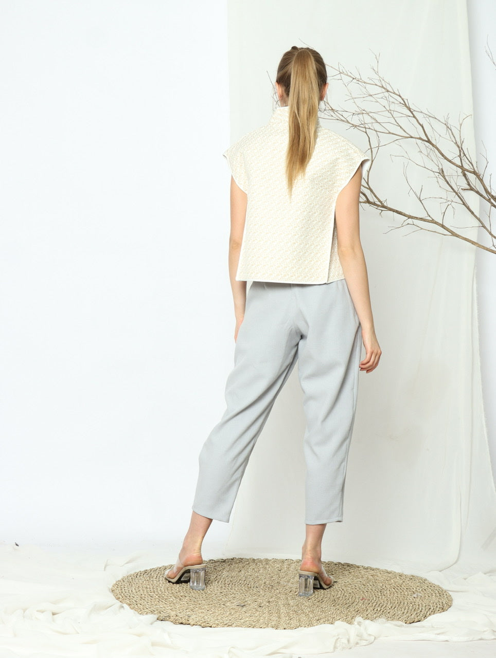 Bloom et Champs Outer Kaku Kantong Geometric Krem