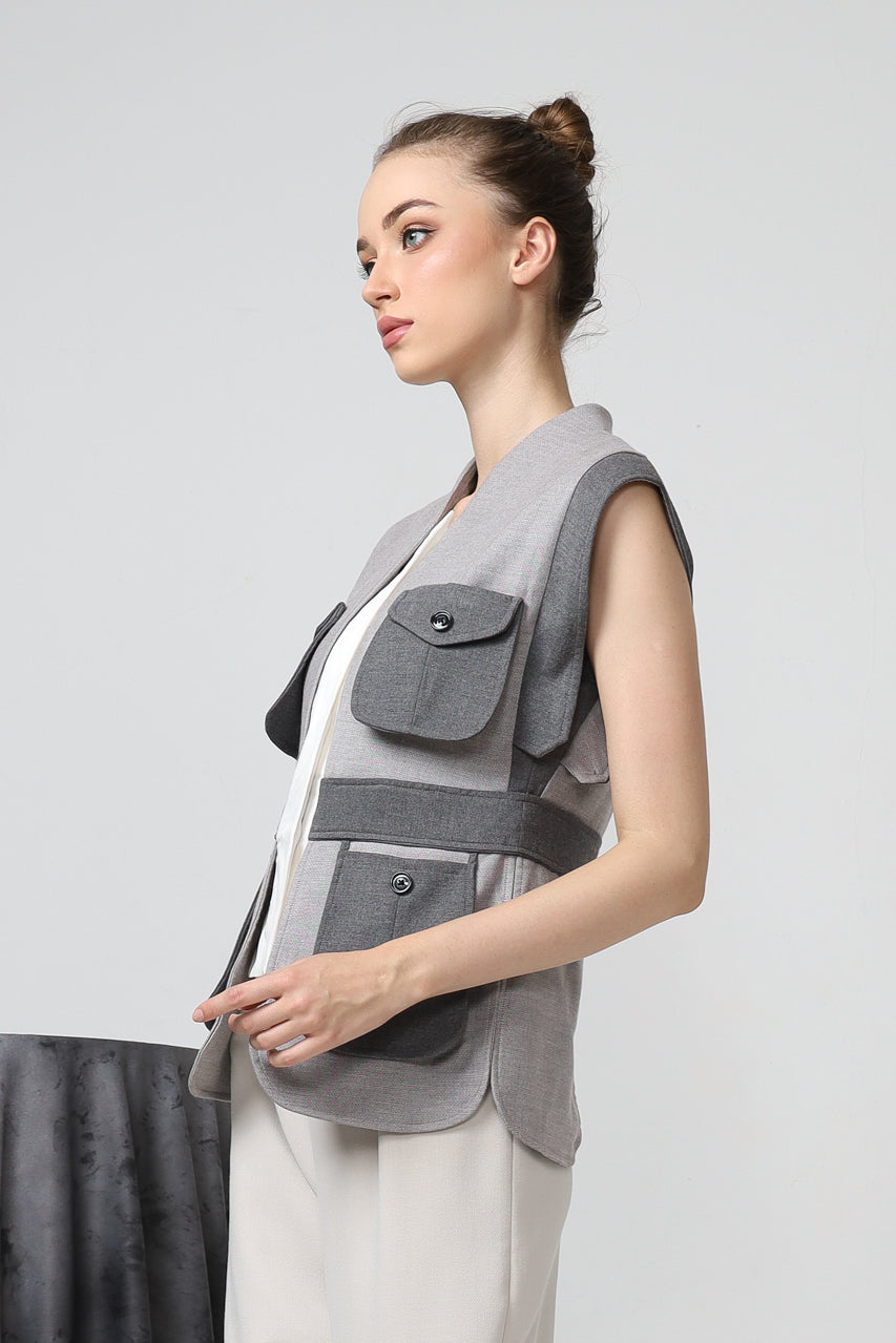 Bloom et Champs Kemeja Kantong Abu