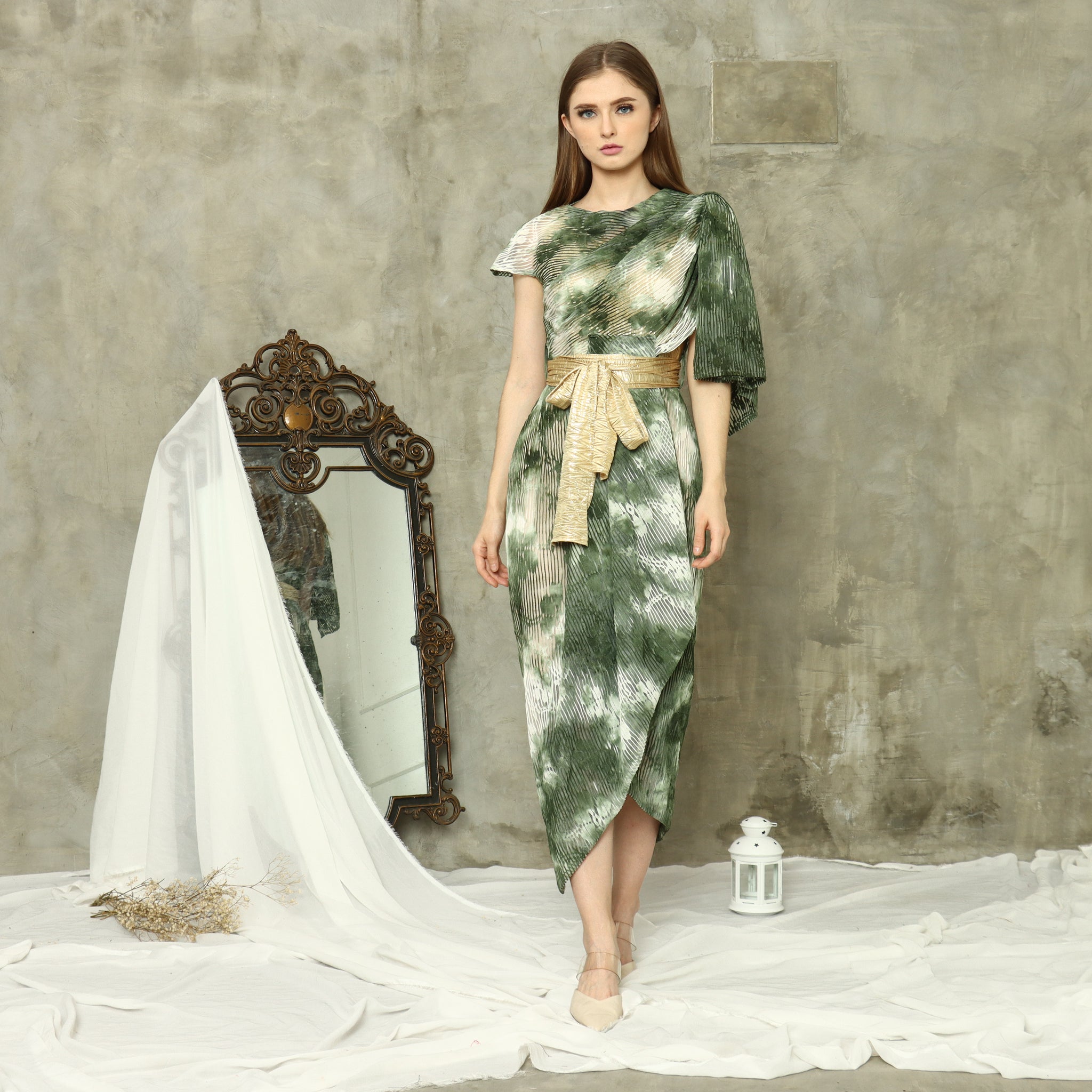Dress Hijau Emas