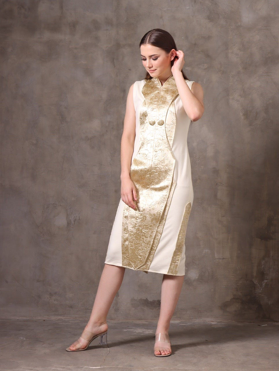Bloom et Champs CNY Dress in Golden Accent