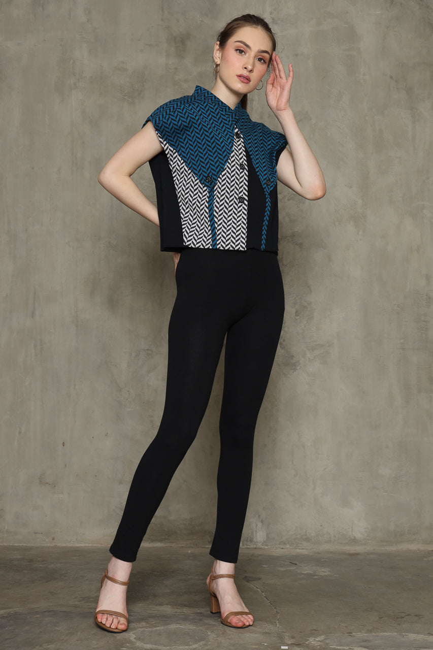 Bloom Zigzag Kancing Top