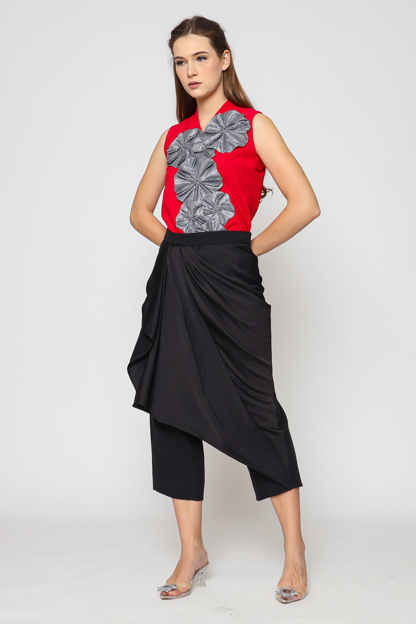 Bloom et Champs Top Bunga Tempel Merah