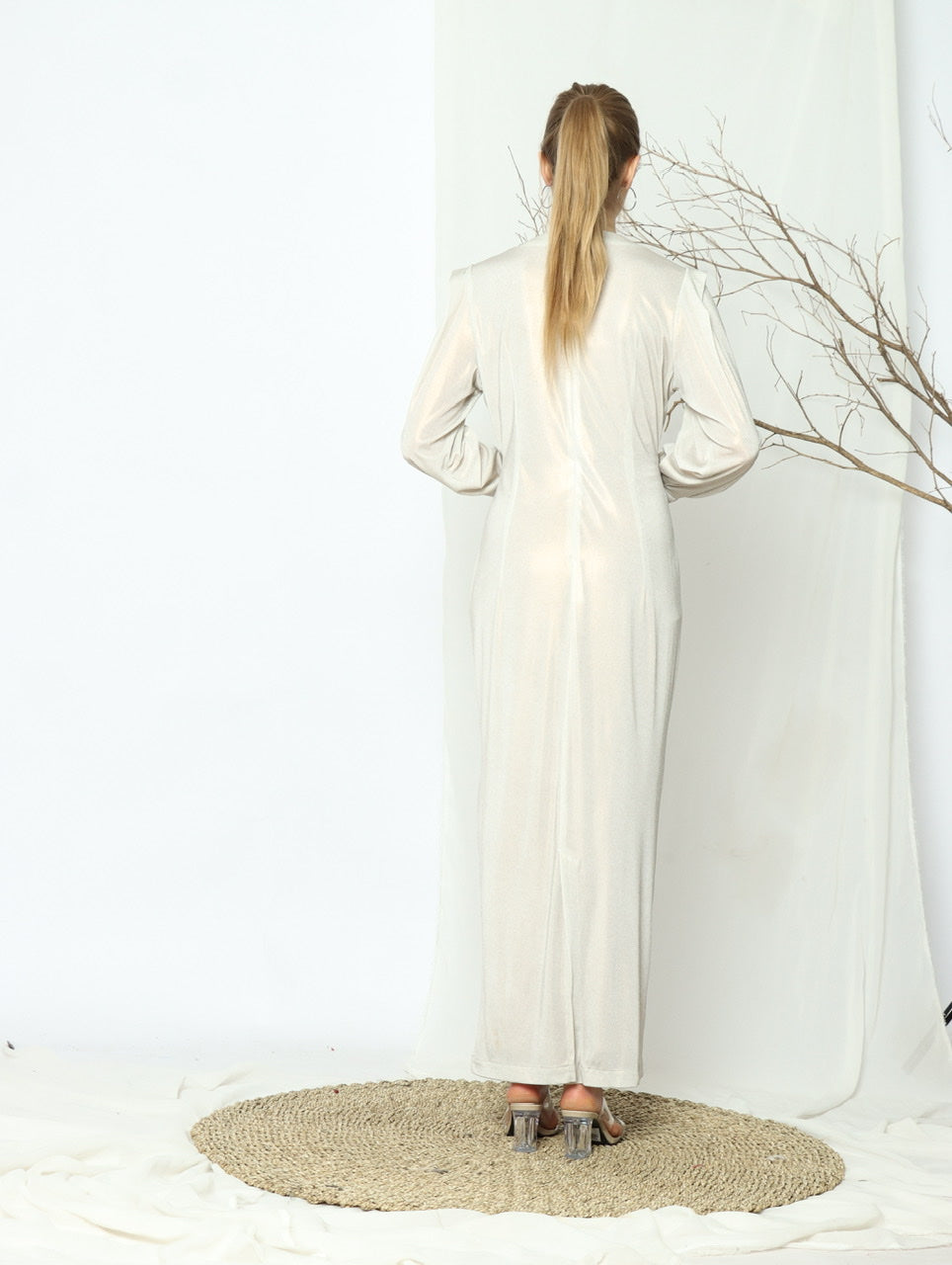 Dress Kaftan Silver Pearl