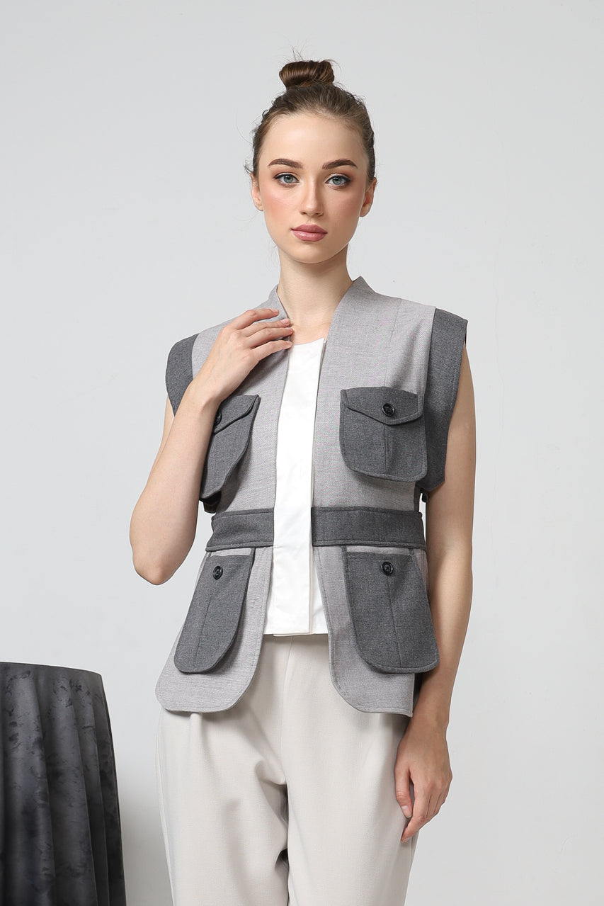 Bloom et Champs Kemeja Kantong Abu