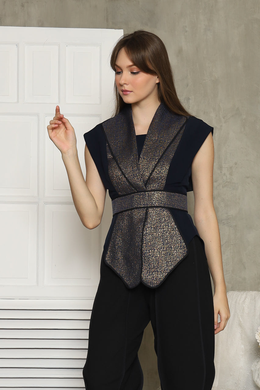 Bloom et Champs Blazer Kipas Navy Emas