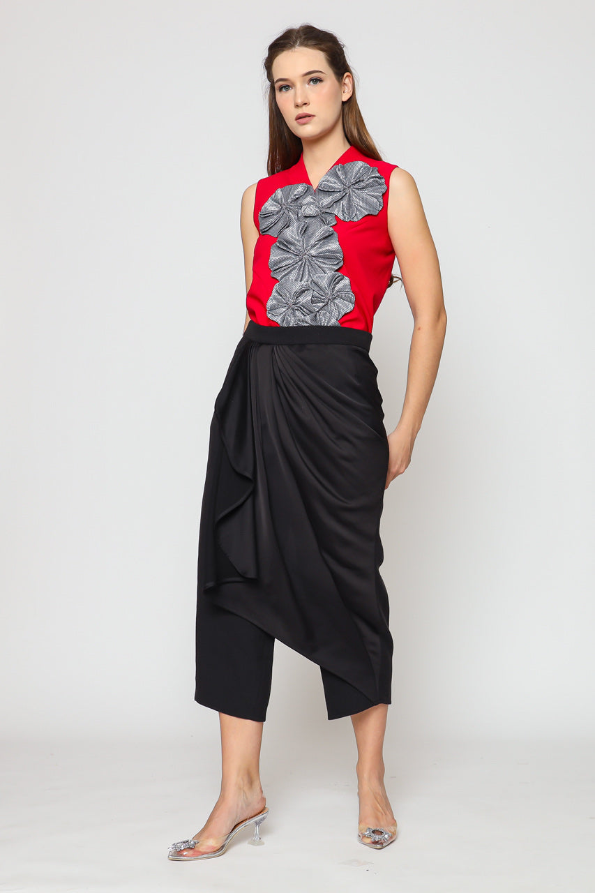 Bloom et Champs Top Bunga Tempel Merah