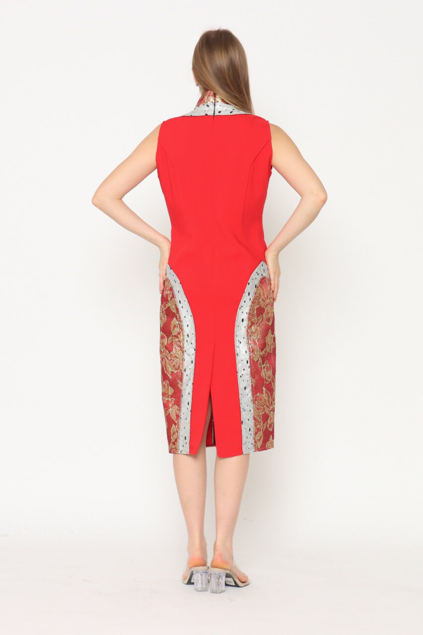 Bloom et Champs Dress Qipao Merah Sleeveless