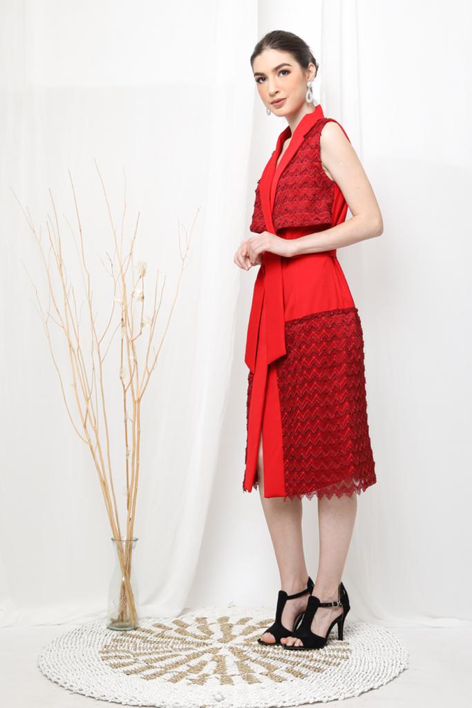 Vest Jinjet Panjang Merah