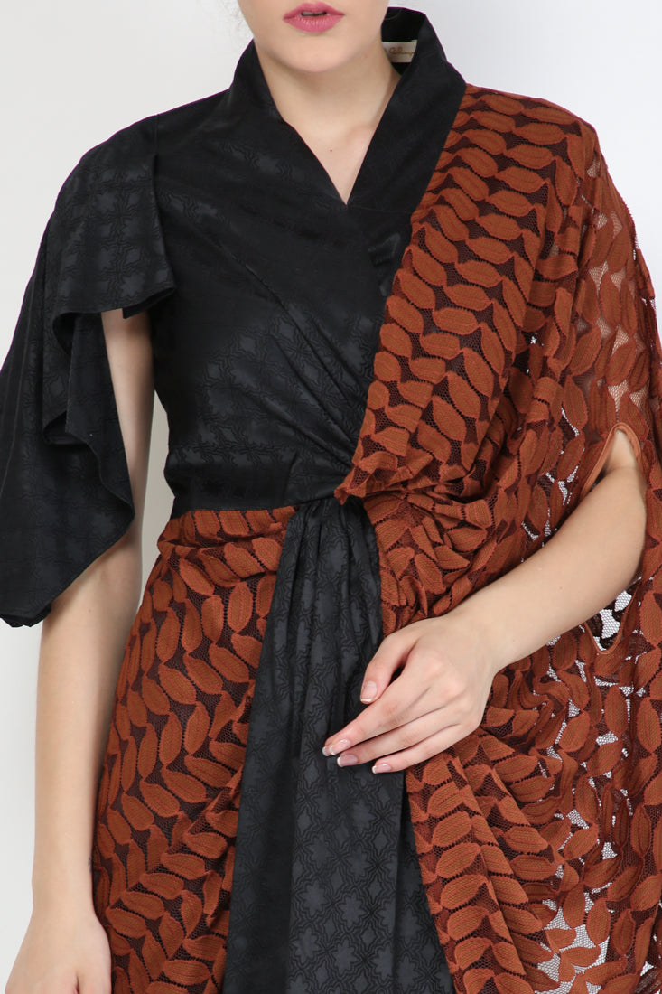 Dress Brukat Cokelat