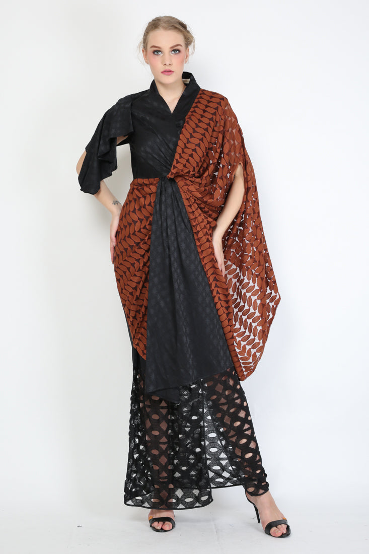 Dress Brukat Cokelat