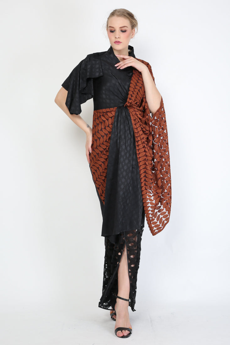 Dress Brukat Cokelat