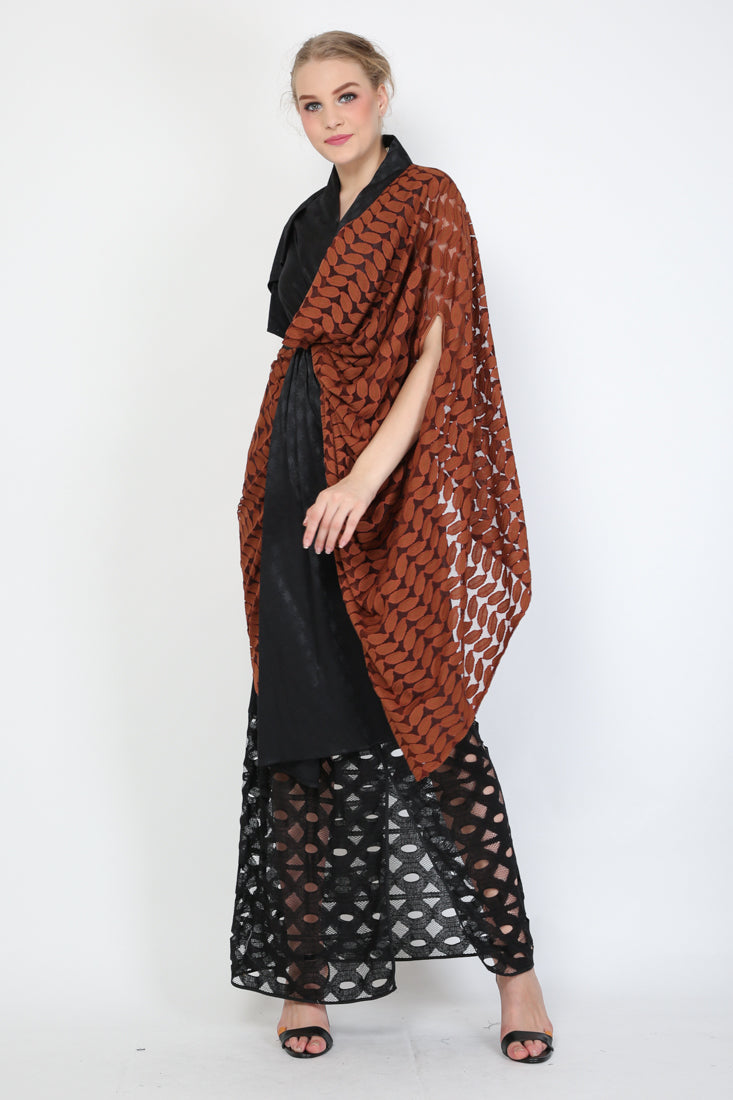 Dress Brukat Cokelat