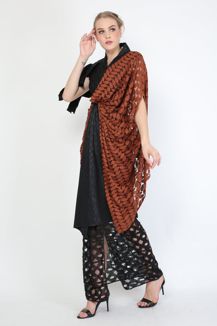 Dress Brukat Cokelat