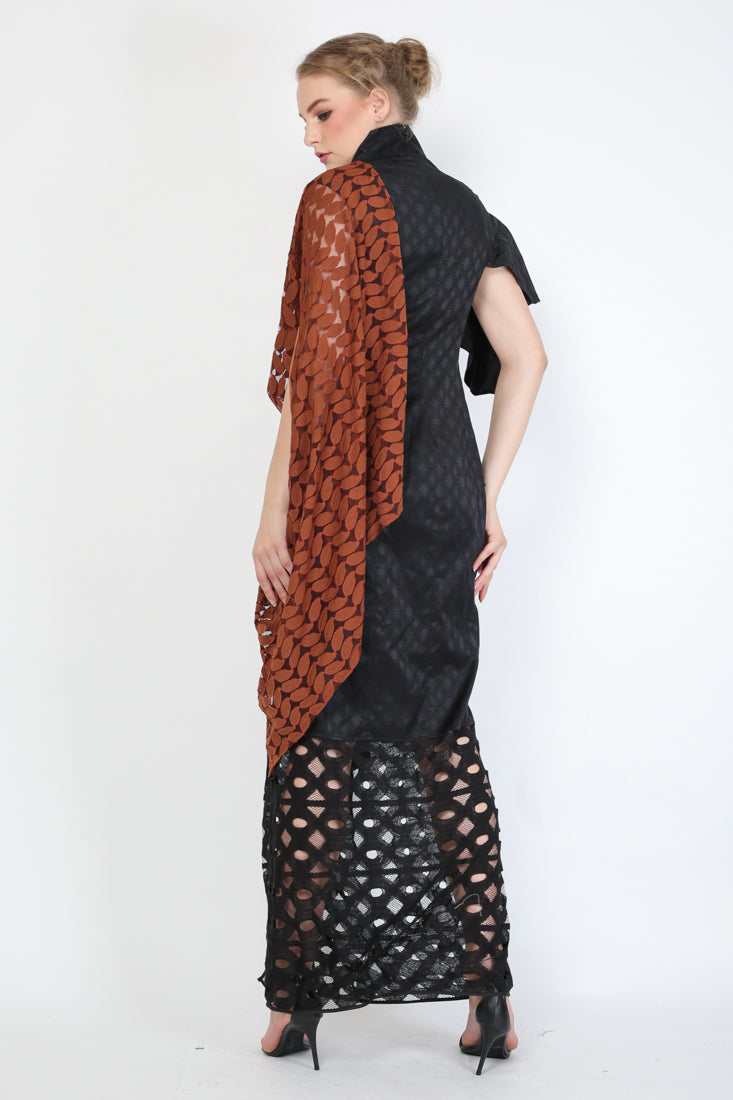 Dress Brukat Cokelat