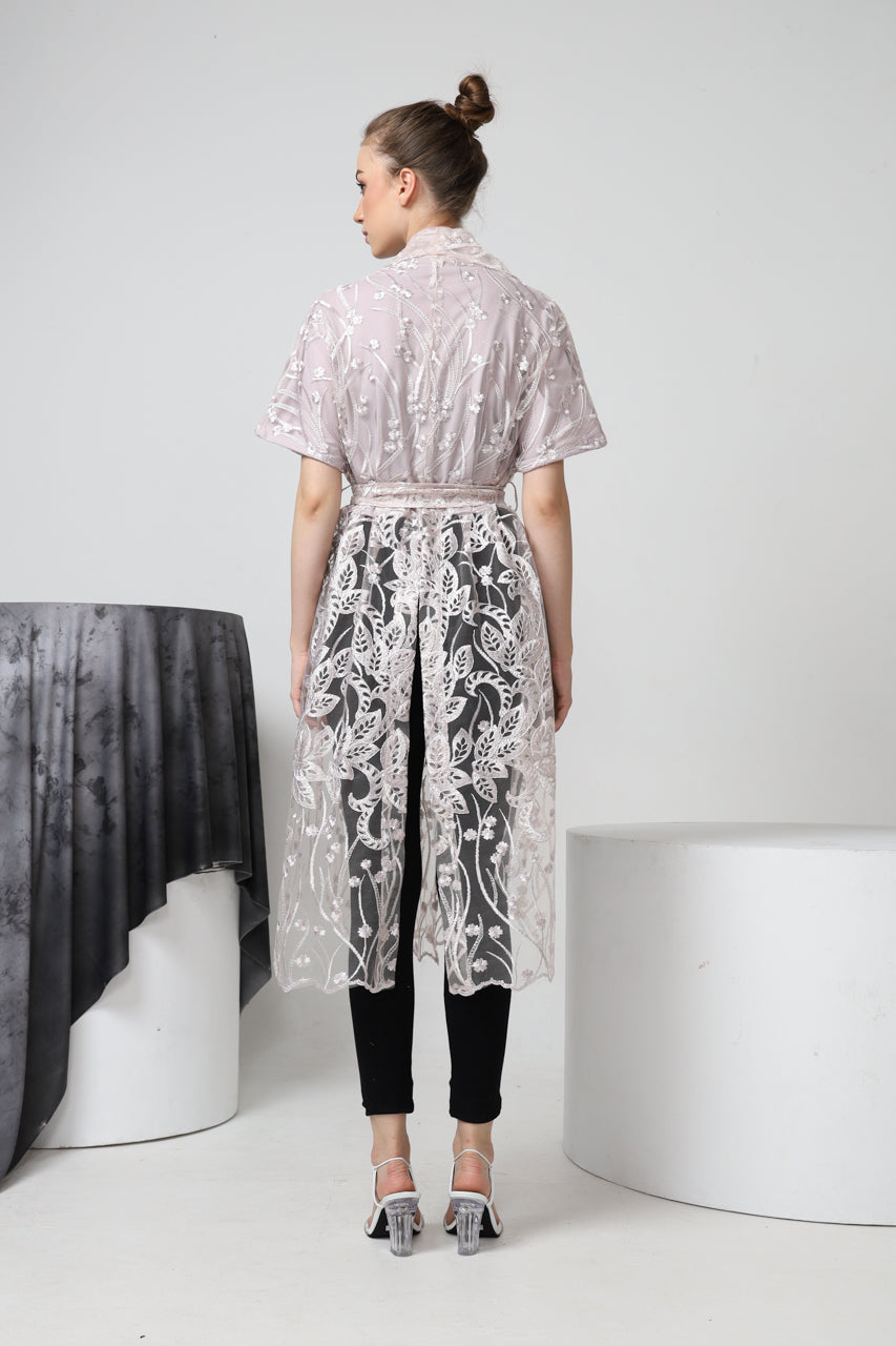 Bloom Et Champs Kimono Bordir in Blush