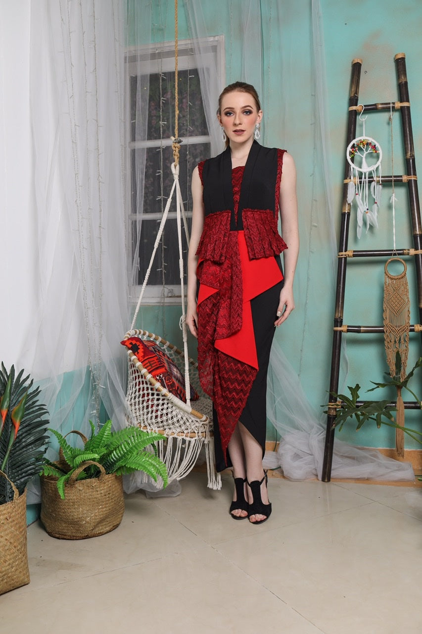 Dress Merah Renda