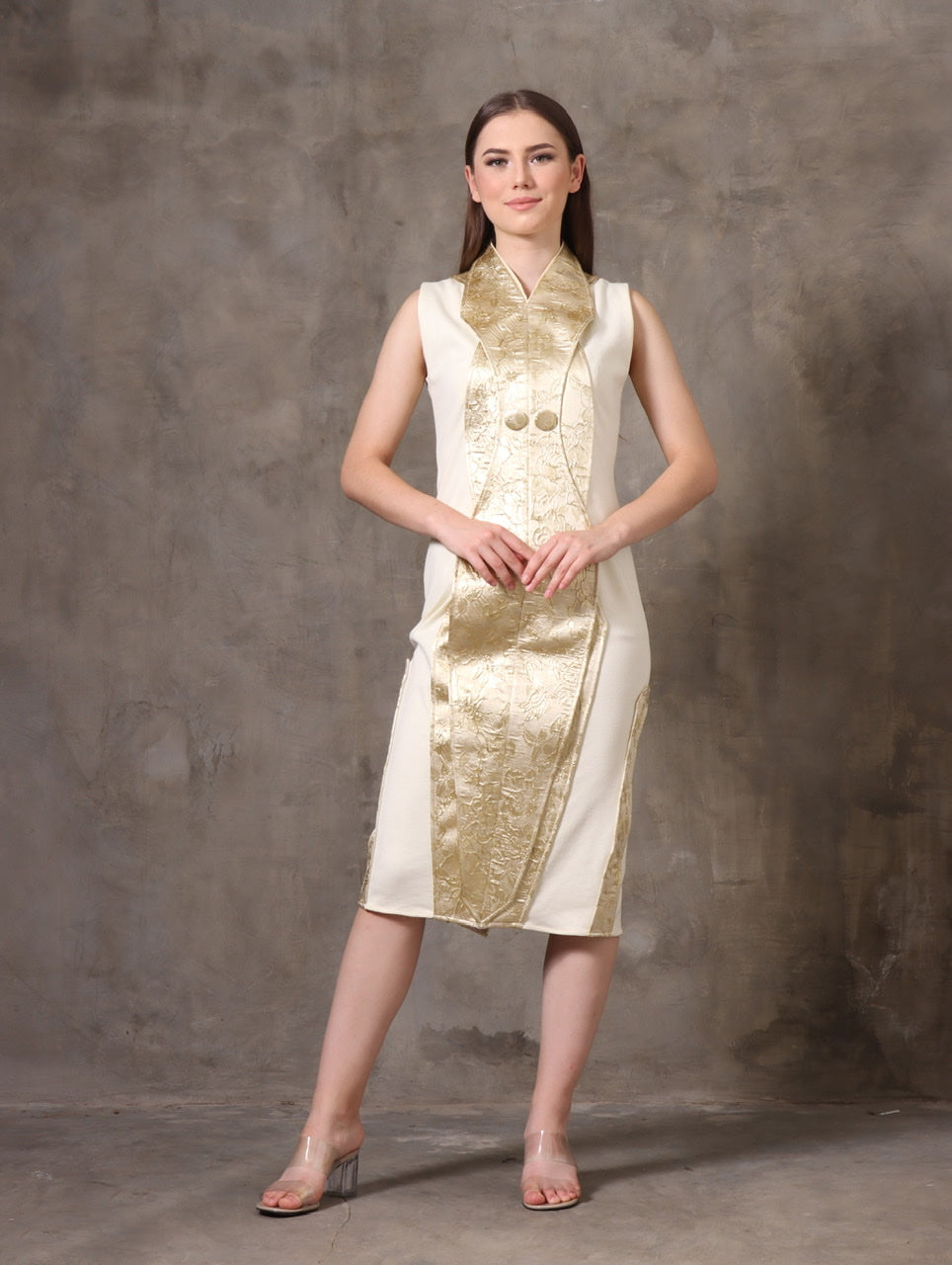 Bloom et Champs CNY Dress in Golden Accent